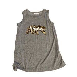 Haute Edition Tank Dress Mama Bear Leopard Print Casual Sleeveless M